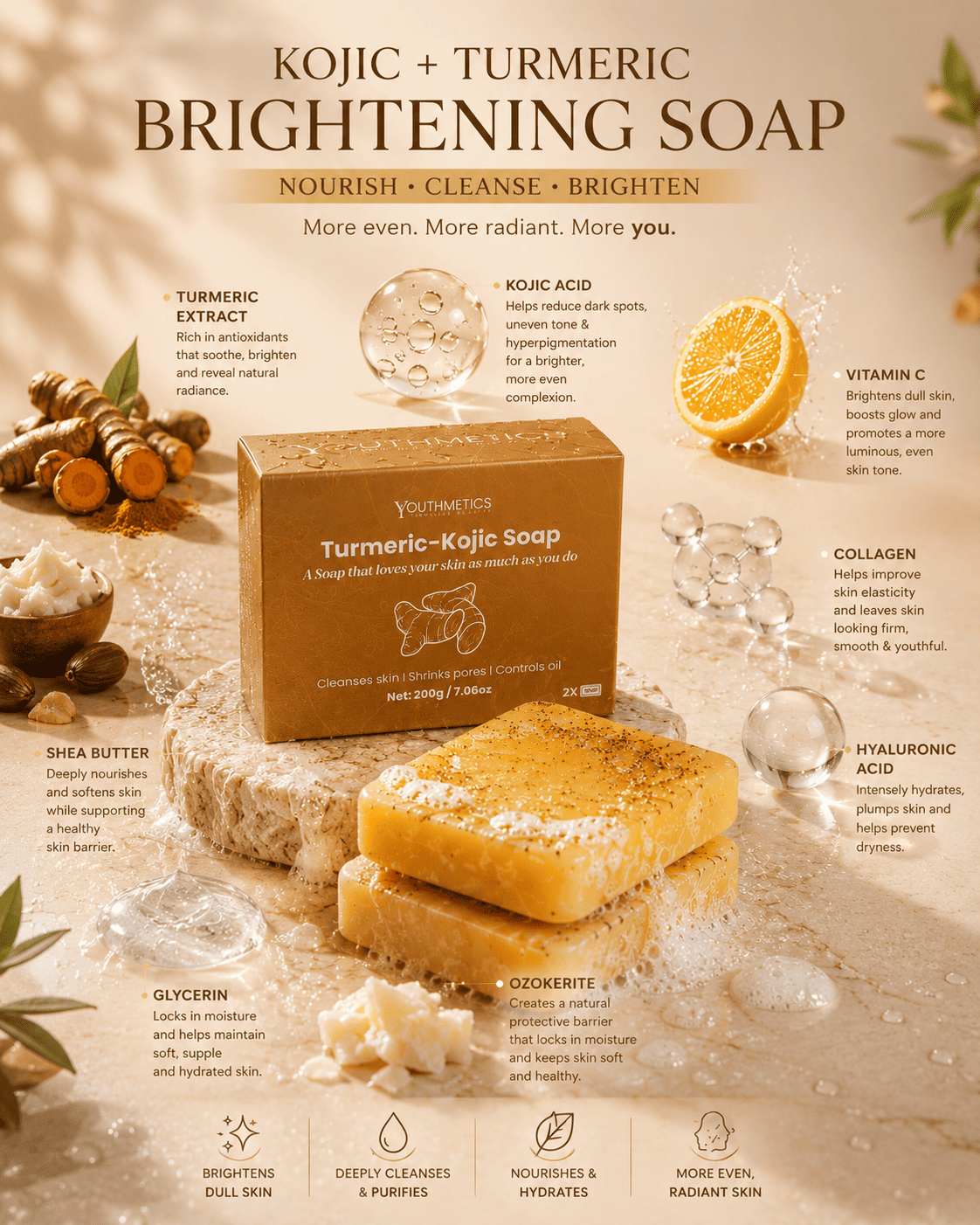 Turmeric-Kojic Brightening Soap