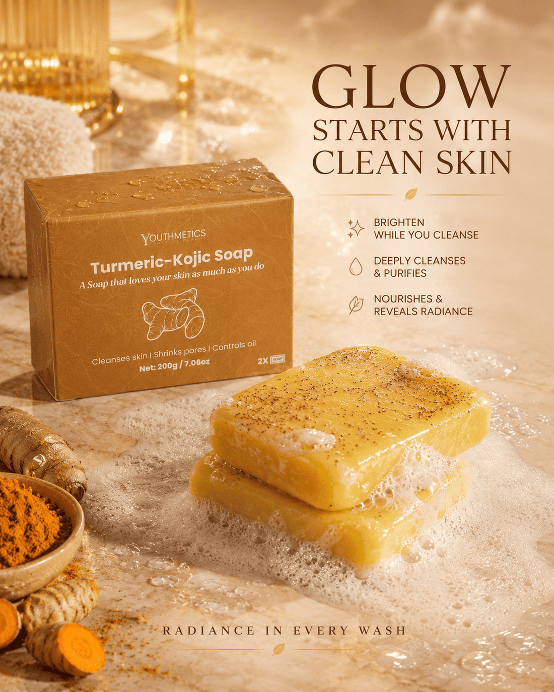 Turmeric-Kojic Brightening Soap